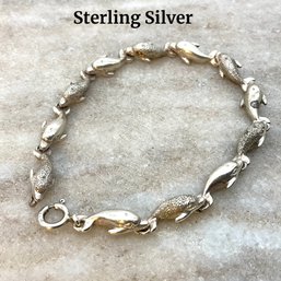 Lot 255- Sterling Silver Dolphin Bracelet