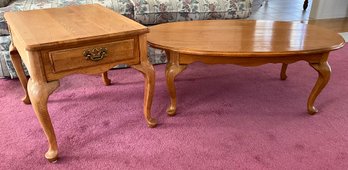 Lot 87- Solid Oak Coffee Table And End Table Set