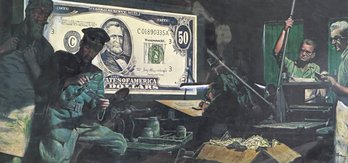 Lot 353JR- Offset Litho ' The Money Game ' Federal Reserve Signed By Artist Mort Kunstler - Numbered 111/150