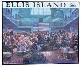 Lot 361JR- WOW! Ellis Island Destination America Offset Litho Poster Signed By Civil War Artist Mort Kunstler