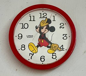 Lot 326- Walt Disney World Lorus Quartz Mickey Mouse Wall Clock - Keeps Time!