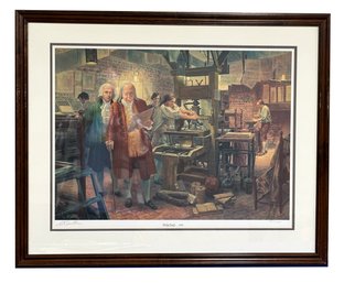 Lot 366JR- ' We The People 1787 '  Ben Franklin Printer - Signed By Civil War Artist Mort Kunstler 250/2000