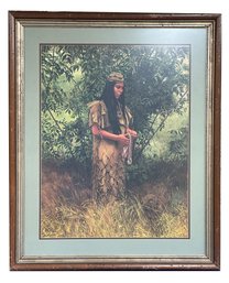 Lot 372JR- 'Amongst The Sacred Elderberry' Native American Girl Signed In Plate By Artist Mort Kunstler
