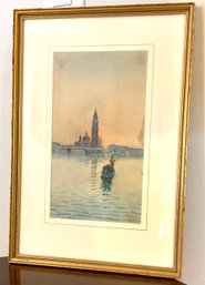 Lot 206SES- Veduta Piazza Di San Marco Dal Mare - Signed Art Italy