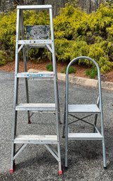 Lot 337- 5 Foot Werner Aluminum Ladder And Step Ladder