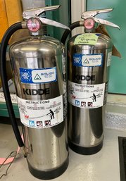 Lot 105- Vintage Kidde 2.5 Gallon Chrome Water Fire Extinguisher - Lot Of 2