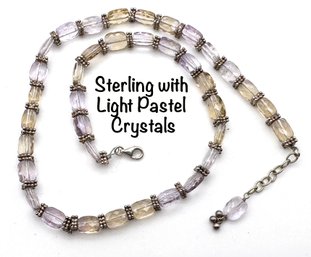 Lot 12SL - Sterling Silver And Light Pastel Crystals - 18 Inches