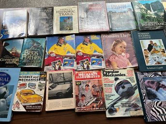 Lot 342- Trains- Science & Mechanics- Magazines - English Castles - Norman Rockwell - Mixed Book Lot Of 21