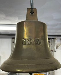 Lot 351- Antique Brass Ship Bell - 9 Inches X 6 1/2