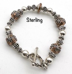 Lot 18SL - Sterling Silver Bead Bracelet