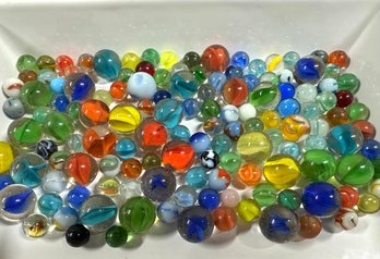 Lot 311- Collection Of Vintage And Antique Marbles - Art Glass - Colorful!