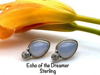 Lot 20SL - Echo Of The Dreamer - Sterling And Calcedony Topaz Earrings