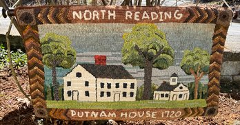 Lot 17- North Reading Putnam House 1720 Hooked Wall Hanging By Happy Di Franza