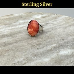 Lot 17- Sterling Silver Signed CP Southwestern Spiny Oyster Ring Size 10 1/2