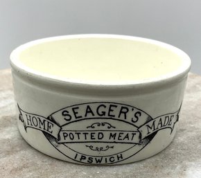 Lot 19- Advertising Seagers Home Made Potted Meat - Ipswich Pot Bowl