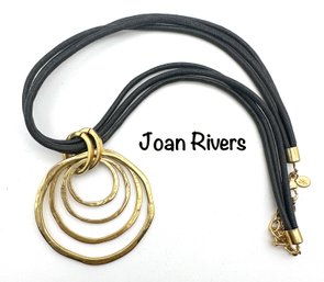 Lot 24SES- Joan Rivers Signed Triple Leather And Large Alloy Pendant