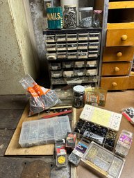 Lot 318- Lot Of Nails, Bolts, Screws - Includes 2 Cases With Little Drawers