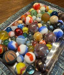 Lot 321 - Nice Collection Of Vintage Large And Small Marbles