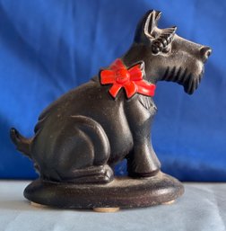 Lot 405-   Cast Iron Black Scotty Dog Door Stop - Antique Home Decor