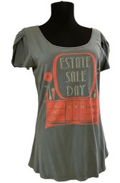 Lot 88- ESTATE SALE DAY In Grey With Red - By Blue Platypus - Made In USA Womens M Medium