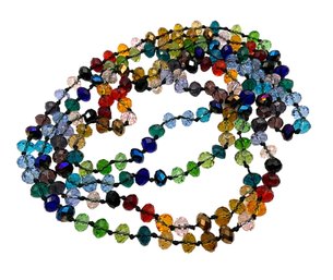 Lot 21- Rainbow Crystal Beads Necklace - So Pretty!