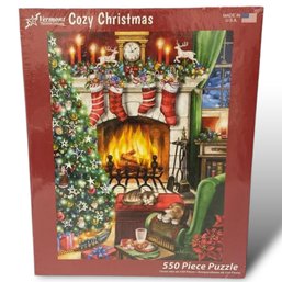 Lot 704NM - New Cozy Christmas Randy Wollenmann Art 550 Piece Jigsaw Puzzle 18' X 24'