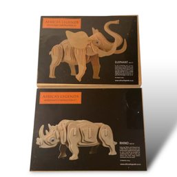 Lot 722NM - New Africa's Legends Hippo And Elephant Woodcraft Construction Kit - 2