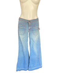 Lot 30- 1970s Bell Bottom Jeans With Red Stitching AS-IS - Funky!