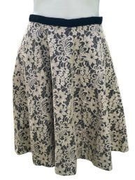 Lot 209SES - Vintage Black Full Skirt Floral Lace Overlay Skirt No Label - Small