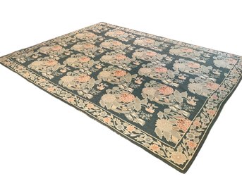 Lot 75- Pink & Green Floral Rug - Living Room