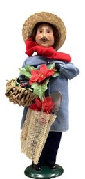 Lot 49RR- Byers Choice Carolers Retired 1997 Gardener Pointsettia The Cries Of London Gardener Tools