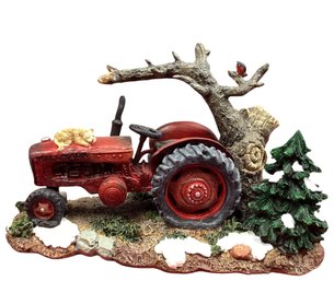 Lot 128SES- Department Dept 56 Yesterdays Tractor Original Snow Village Bucks County - Christmas Decor