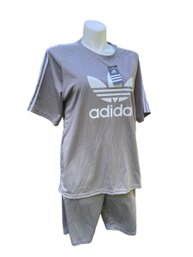 Lot 715 - NEW Adidas Grey Two Piece Short And Shirt Outfit Size 3X With Tags- Mens