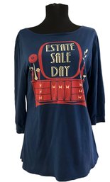 Lot 83- ESTATE SALE DAY - By Blue Platypus - Navy Blue Top Shirt Womens Medium M