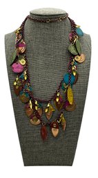 Lot 6- Artisan Mixed Metals And Copper Discs Necklace