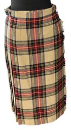 Lot 404- James Dalgliesh Pure New Wool Vintage Plaid Skirt Kilt Made In United Kingdom Womens 14 Medium