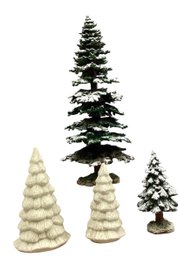 Lot 67RR- Department Dept 56 Villages Pequot Pine X-large #56.52829 White Ceramic - Green Pine - 4