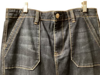Lot 90RR- New Seven 7 Jean Denim Jeans Utility Skirt Womens Size 10 Dark Denim Pockets