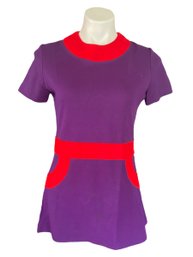 Lot 26- RETRO! Things By Dune Deck Lord & Taylor Purple Mini Dress Top Small