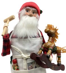 Lot 48RR- Byers Choice Carolers Santa Clause With Toys Retired 1992 Authentic Fur Beard