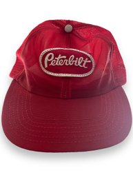 Lot 18- 1980s Peterbilt Trucker Hat -fits All Heads -Size-A-just - ONE SIZE - Vintage