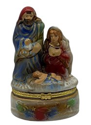 Lot 61- Holy Family Nativity Trinket Box - Mary Joseph Baby