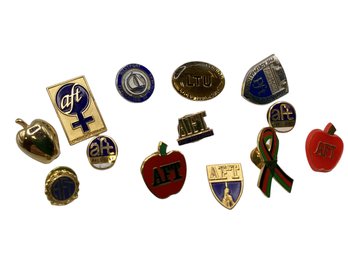 Lot 125RR-Lot Of Old 15 AFT Union Pins American Federation Of Teachers