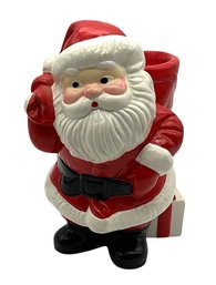 Lot 3SES- 1982 Avon Ceramic Santa Votive Candle Holder Figure - Christmas Decor