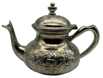 Lot 77- Essence Of Morocco Spice N More Silver Plated Tea Pot