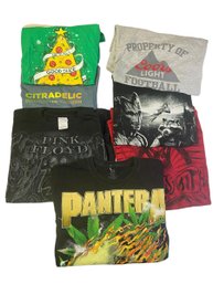 Lot 702 -  Lot Of 7 Band T-shirts Pantera, Pink Floyd, Coors Light, Aerosmith, Citradelic IPA Beer