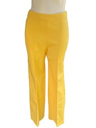 Lot 213SES - Yellow High Rise Pleated Straight Leg Union Made Pants Trousers Vintage Size 10