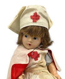 Lot 80- Antique Bisque Red Cross Jointed Doll