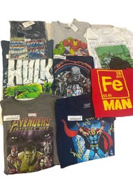 Lot 703 - Lot Of 8 Marvel T-shirts 1 DC - Hulk - Avengers - Captain America - Fe Man