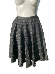 Lot 219SES - Vintage Tiered Ruffle Black Full Skirt - Small